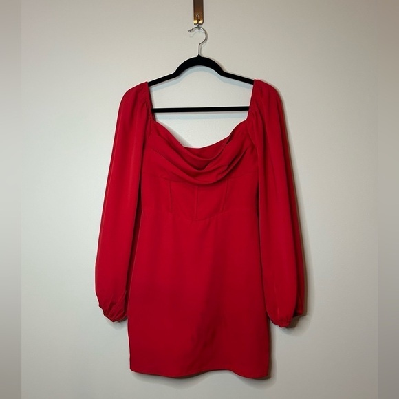 Princess Polly Lillie Long Sleeve Red Mini Dress - Picture 4 of 8